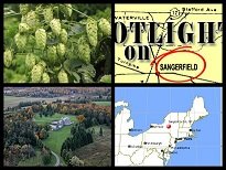 Sangerfield Image Collage,4 pictures in square, Sangerfield map, Hops and valley
